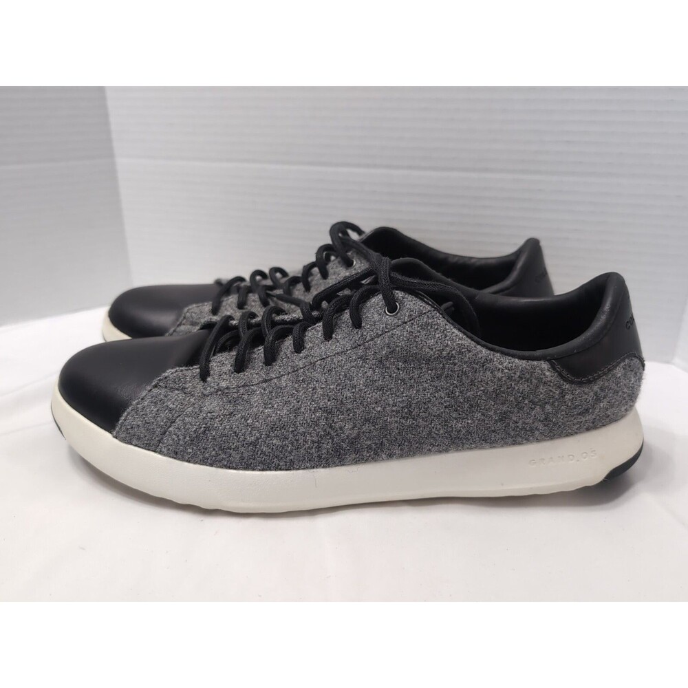 COLE HAAN MENS Size 12 M Grand Pro Sneakers Gray Wool SCUFF MARK see photo